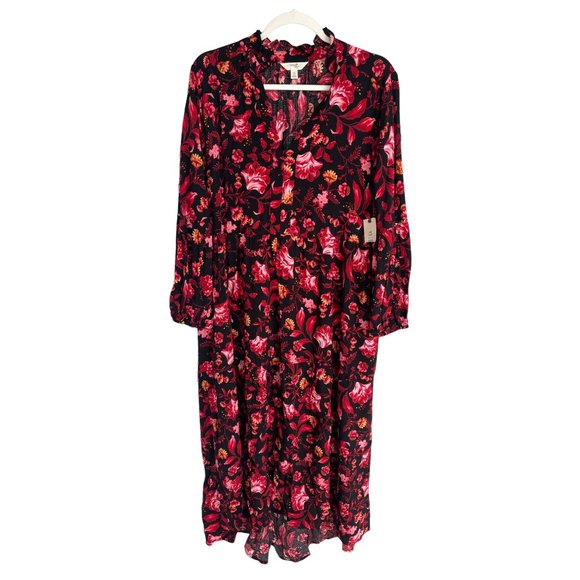 Terra Sky Dresses & Skirts - NWT Terra Sky Red Floral Maxi Dress 14W 0X